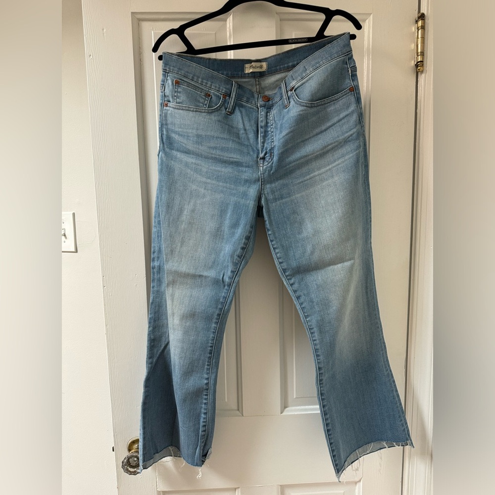 Madewell kick flare light wash stretch denim